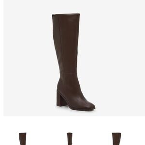 Dolce Vita Tall Brown Leather Block-Heel Boot